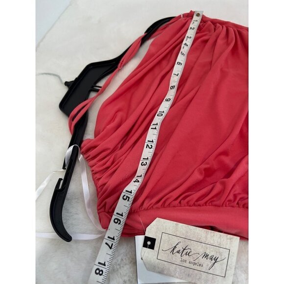 NWTD Katie May Los angels Size L Winnipeg One Shoulder Ruched Knit Gown MSRP$250 - Picture 6 of 16